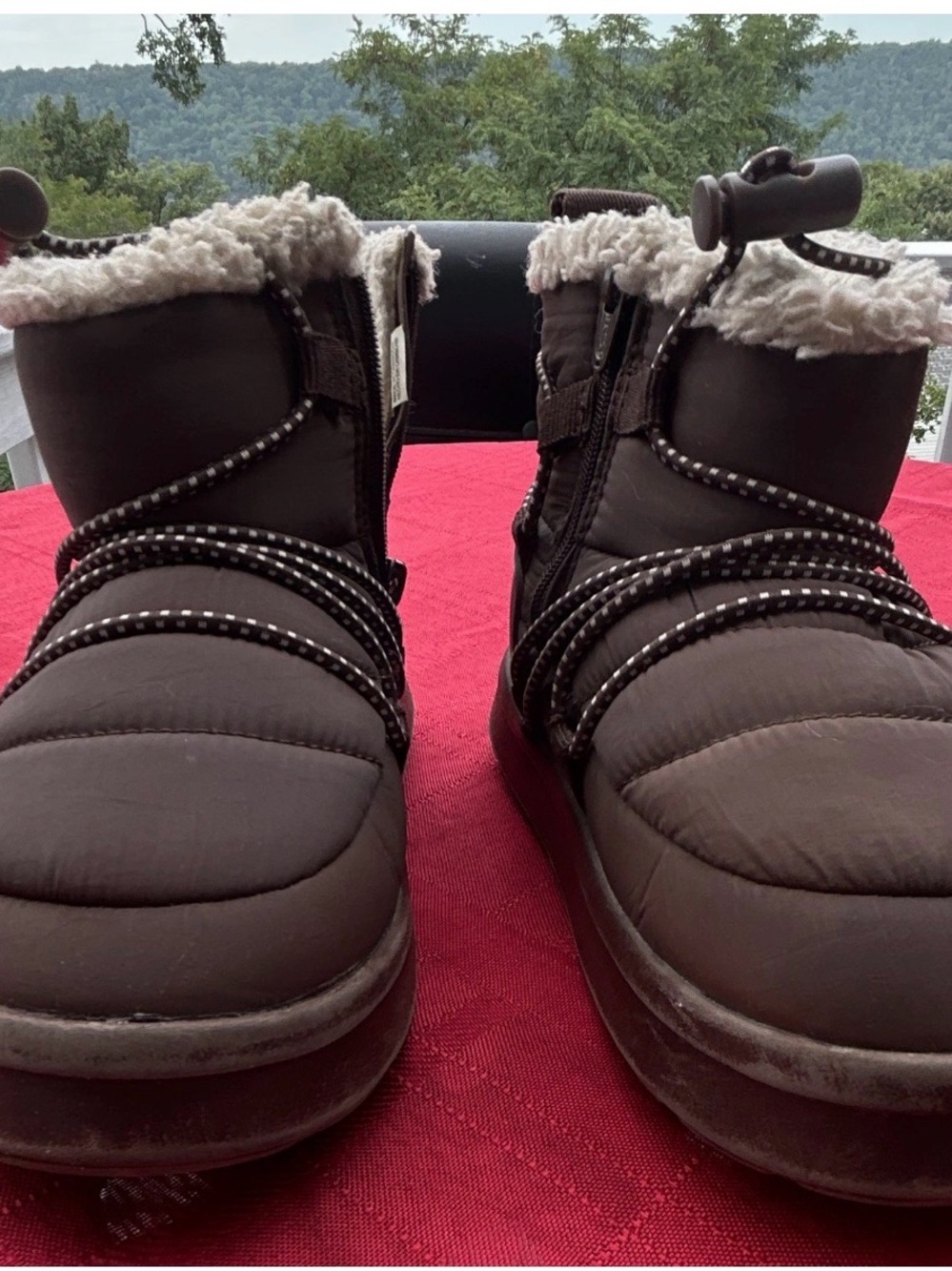 Zara Kids Brown Faux-Sherpa Winter Boots